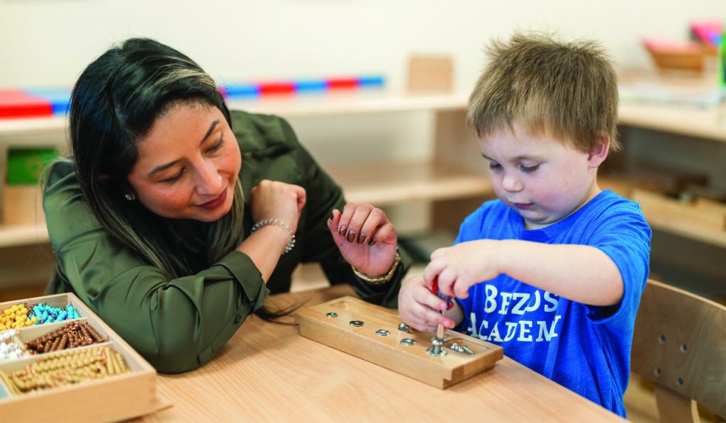teacher and young boy