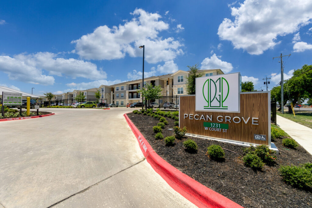 Entrance Pecan Grove Apartments